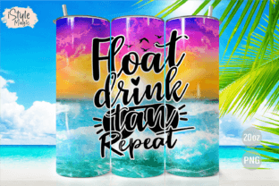 Float Drink Tan Repeat 20oz Tumbler Wrap Graphic Print Templates By iStyleMagic 1