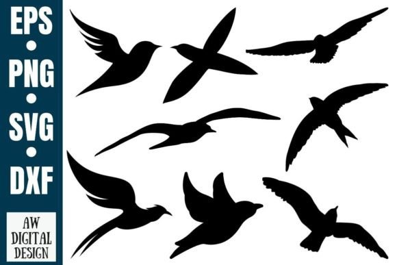 Flying Bird Silhouette #2 Graphic Illustrations By AW DIGITAL DESIGN