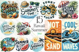 Kawaii Summer Sublimation Bundle Graphic Illustrations By JaneCreative 1