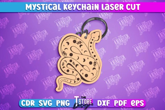 Mystical Laser Keychain | Magic Symbol Graphic Crafts By The T Store Design