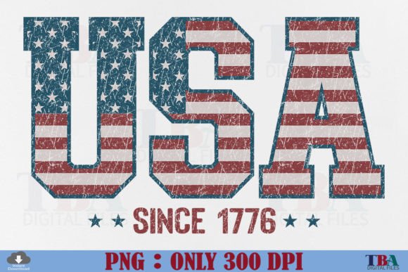 Retro USA 1776 PNG, America 4th of July Grafik T-shirt Designs Von TBA Digital Files