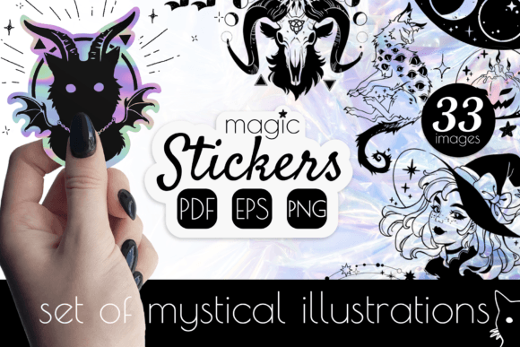 Stickers WITCHY Vibe Graphic Crafts By Виктория Бабенко
