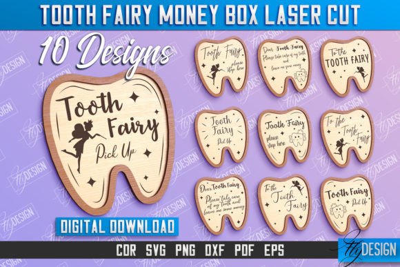 Tooth Fairy Money Box Laser Cut Bundle Graphic Crafts By flydesignsvg