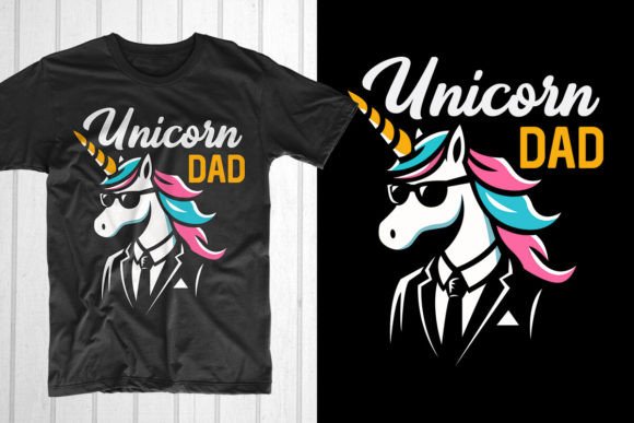 Unicorn Dad. Father's Day T-shirt Design Graphic T-shirt Designs By T-Shirt Pond