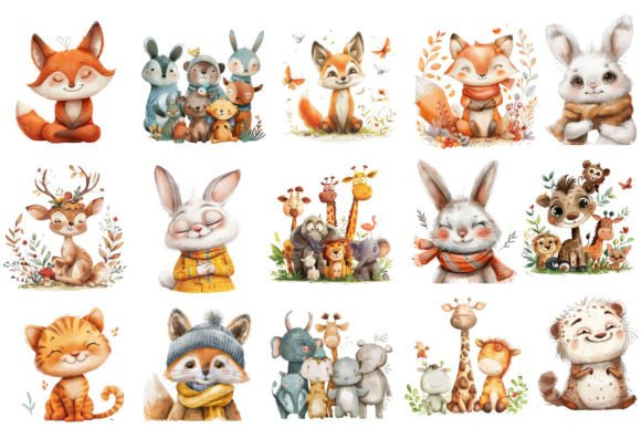 Adorable Animal Clipart Graphic AI Transparent PNGs By Nayem Khan