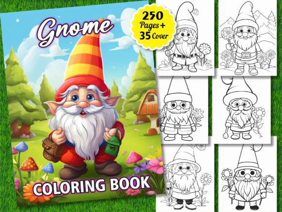 250 Cute Garden Gnomes Coloring Pages Graphic Coloring Pages & Books Kids By KIDS ZONE