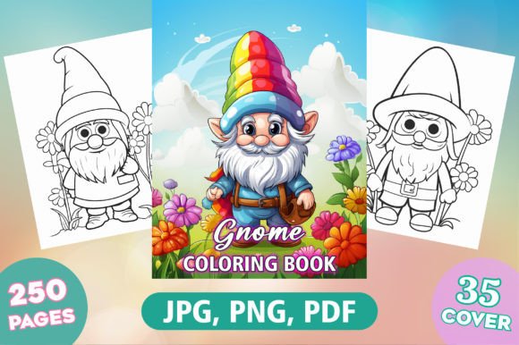 250 Cute Garden Gnomes Coloring Pages Graphic Coloring Pages & Books Kids By FuN ArT