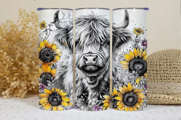 Baby Highland Cow Tumbler PNG Graphic Crafts By BonnyDesign