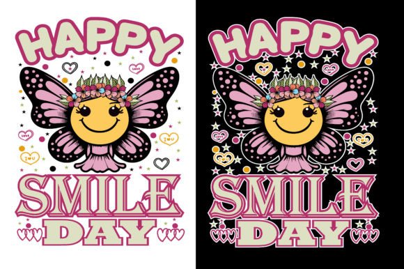 Butterfly Fairy Smile Day Grafica Design di T-shirt Di Design shop