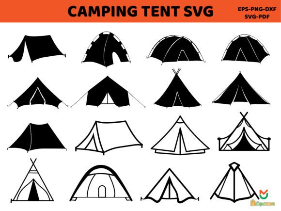 Camping Tent SVG Bundle Graphic Print Templates By Uniquemart