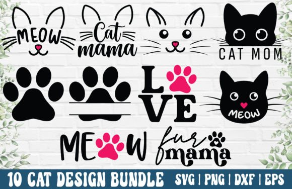 Cat SVG Bundle - Cat Mom SVG Grafika Rękodzieła Przez GraphicsTreasures