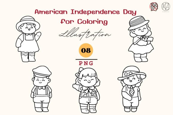 Children's Independence Day 6 PNG Gráfico Ilustraciones Imprimibles Por Momixzaa