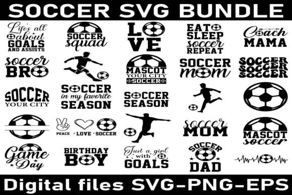 Football Soccer Svg Bundle Graphic T-shirt Designs By DigidesignWorld