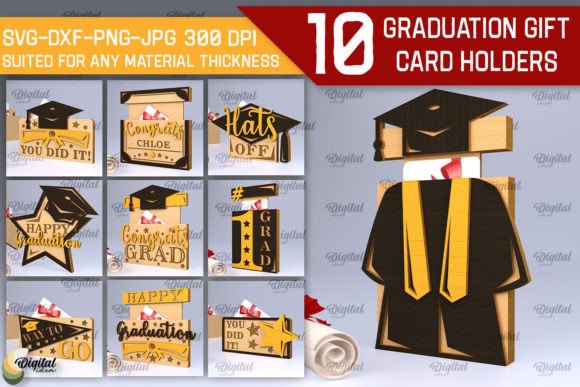 Graduation Gift Card Holders SVG Bundle Graphic 3D SVG By Digital Idea