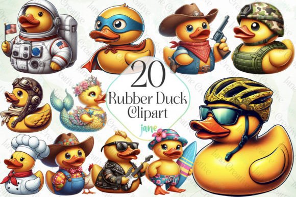 Rubber Duck Sublimation Bundle Graphic Illustrations By JaneCreative