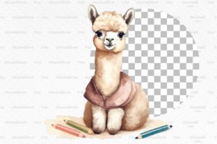 Watercolor Bundle Alpaca Clipart PNG Illustration Illustrations Imprimables Par Kawaiiicon 3