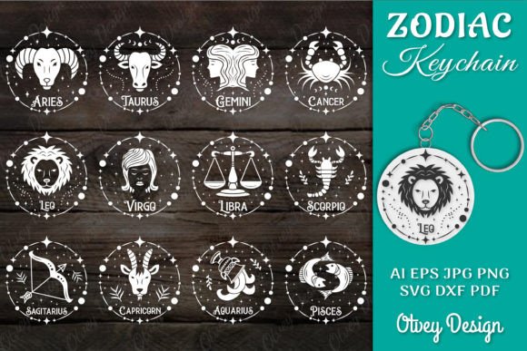 Zodiac Earrings SVG | Earrings Design Graphic Crafts By Otvey Design