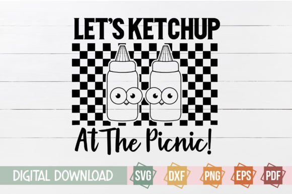 Let's Ketchup at the Picnic! Svg Design Illustration Modèles d'Impression Par svgstudiodesignfiles