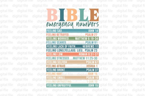 Bible Emergency Numbers, Nutrition Facts Graphic T-shirt Designs By Vintage