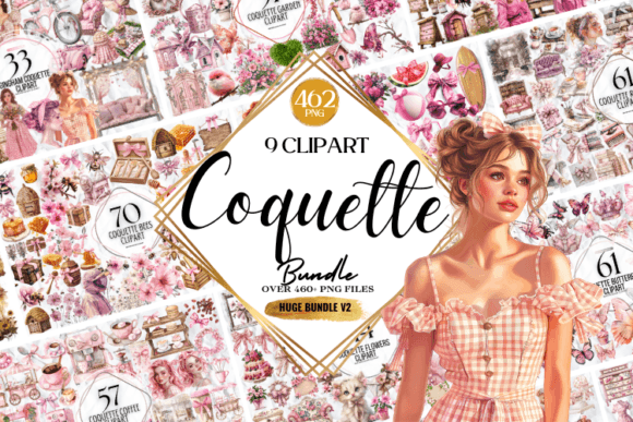 Coquette Clipart Png Mega Bundle Graphic Illustrations By Markicha Art