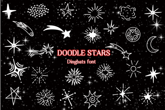 Doodle Stars Dingbats Font By Jeaw Keson