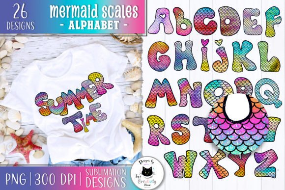 Mermaid Scale Alphabet Letters Clipart Graphic Illustrations By Ivy’s Creativity House