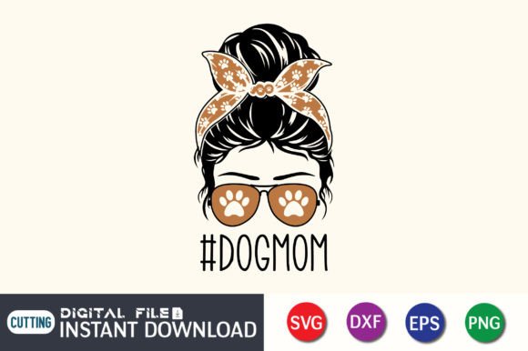 Messy Bun Dog Mom SVG, Dog Mom SVG Graphic Crafts By FunnySVGCrafts