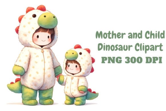 Mother and Child Dinosaur Clipart Graphic Crafts By applelemon1234
