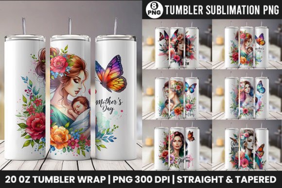 Mother's Day Tumbler Wrap Bundle Graphic Crafts By Creative Arslan