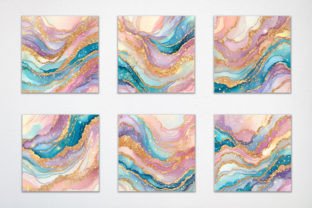 Pastel Pink and Blue Alcohol Ink Designs Graphic Backgrounds By jallydesign 3