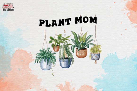 Plant Mom Clipart PNG Graphics Graphic Crafts By PIG.design