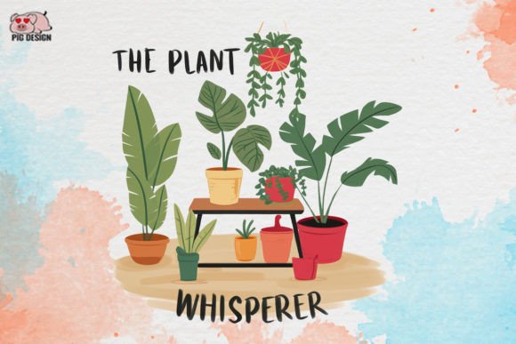 The Plant Whisperer Clipart PNG Graphics Graphic Crafts By PIG.design