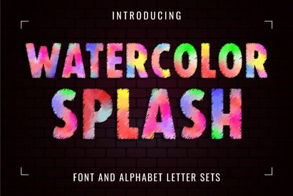 Watercolor Splash Farb-Schriftarten Schriftart Von Font Craft Studio
