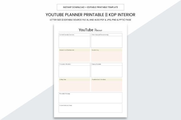 YouTube Planner Kdp Interior Graphic KDP Keywords By Graphic_hero