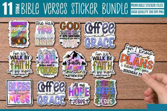 Bible Verses Sticker Bundle Graphic Crafts By CraftArt