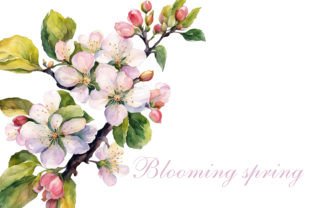Blooming Garden Watercolor Clipart. Grafik KI Illustrationen Von sabina.zhukovets 5