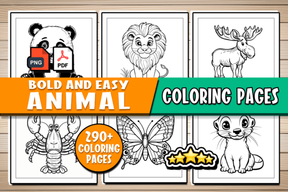 Bold and Easy Animal Coloring Pages Graphic Coloring Pages & Books Adults By Craftsbeefy