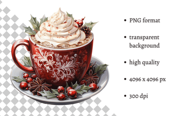 Christmas Hot Chocolate PNG Clipart Graphic Illustrations By MashMashStickers