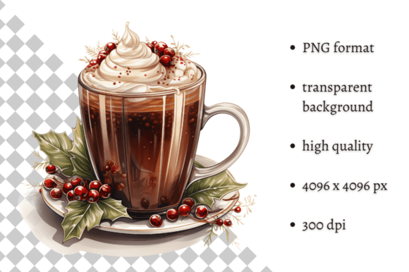 Christmas Hot Chocolate PNG Clipart Graphic Illustrations By MashMashStickers