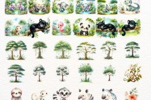 Cute Jungle Animals. Tropical Animals Graphic Illustrations By Nicolle's Colorful Art 6