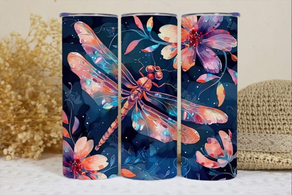 Dragonfly Tumbler Wrap PNG Graphic Crafts By BonnyDesign