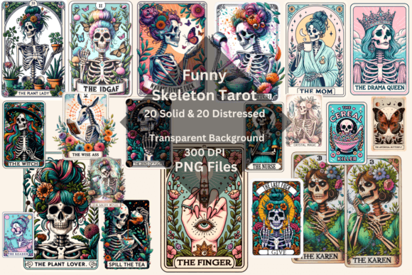 Funny Tarot Card Solid & Distressed Graphic Crafts By ScandiUSA