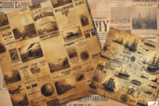Old Newspaper Backgrounds Digital Paper Graphic Illustrations By Artistic Revolution 4
