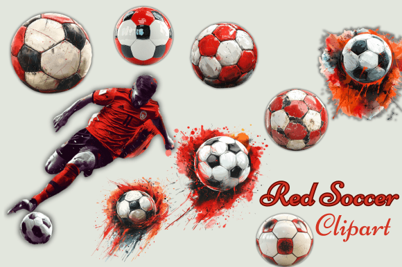 Red Soccer Clipart Graphic Illustrations By tshirtado