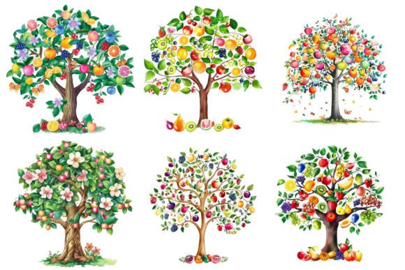 Spring Tree with Fruits Clipart Grafik KI Transparente PNGs Von Nayem Khan