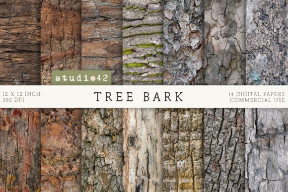Tree Bark Digital Paper, Dark Wood Paper Graphic Textures By DreamStudio42