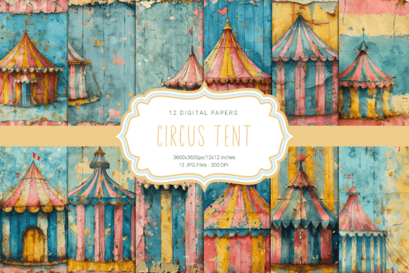 Vintage Circus Tent Graphic Backgrounds By curvedesign