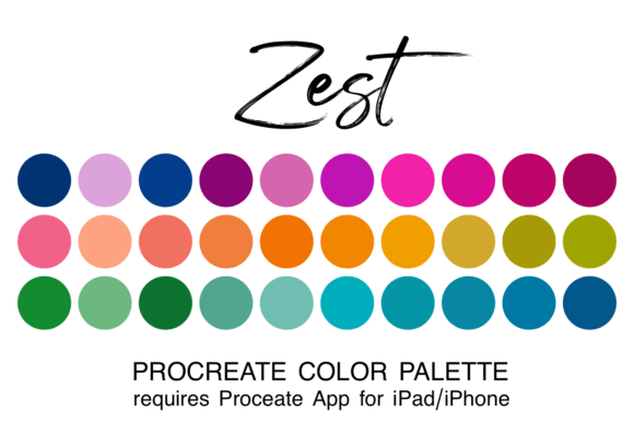 Zest Procreate Color Palette Graphic Brushes By julieroncampbell