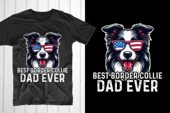 Best Border Collie Dad Ever Grafica Design di T-shirt Di T-Shirt Pond