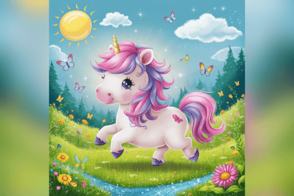 Cute Magical Unicorn Background Grafik Hintegründe Von Endrawsart